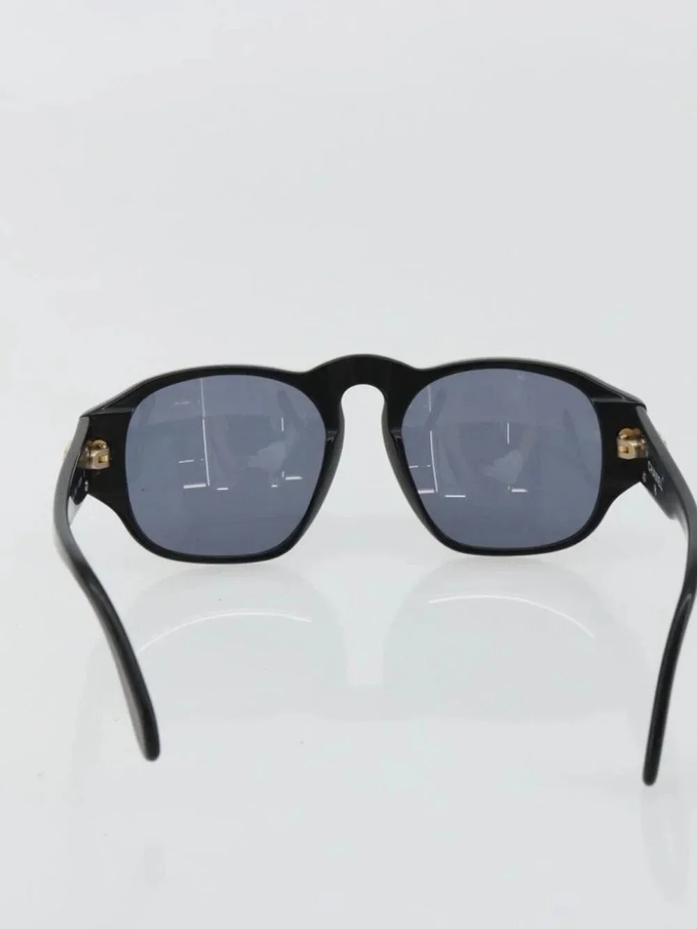 CHANEL COCO Mark Sunglasses plastic Black CC Auth 178797